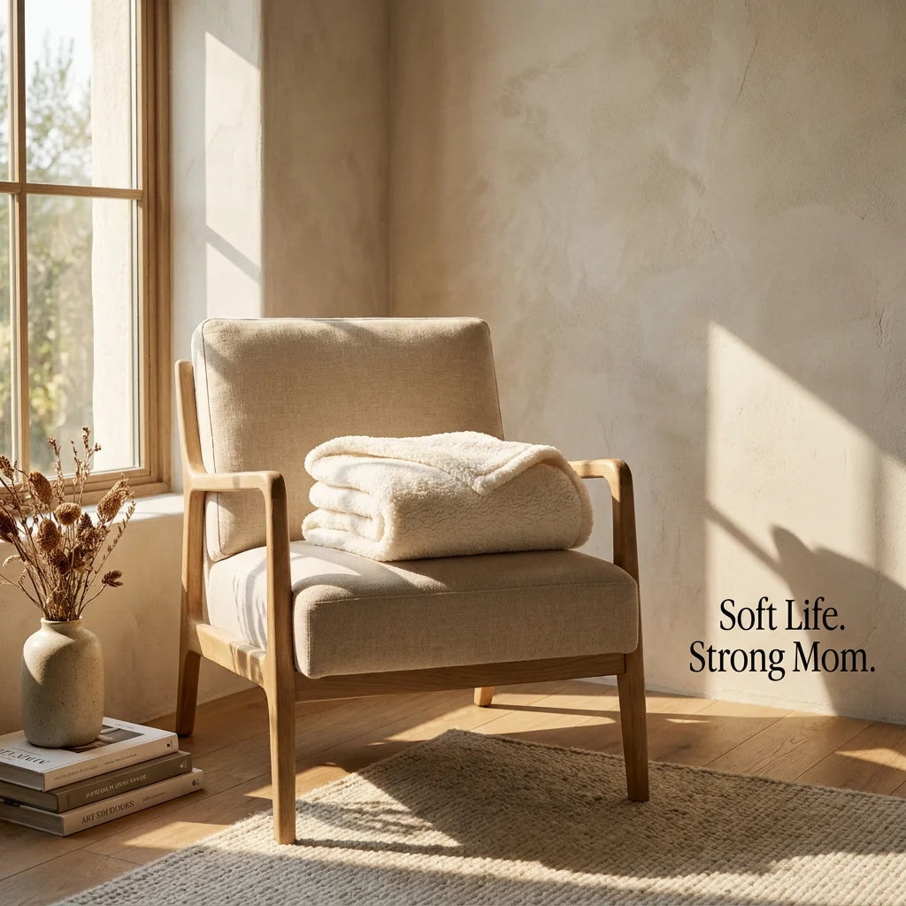 "Soft Life. Strong Mom." Premium Sherpa Blanket