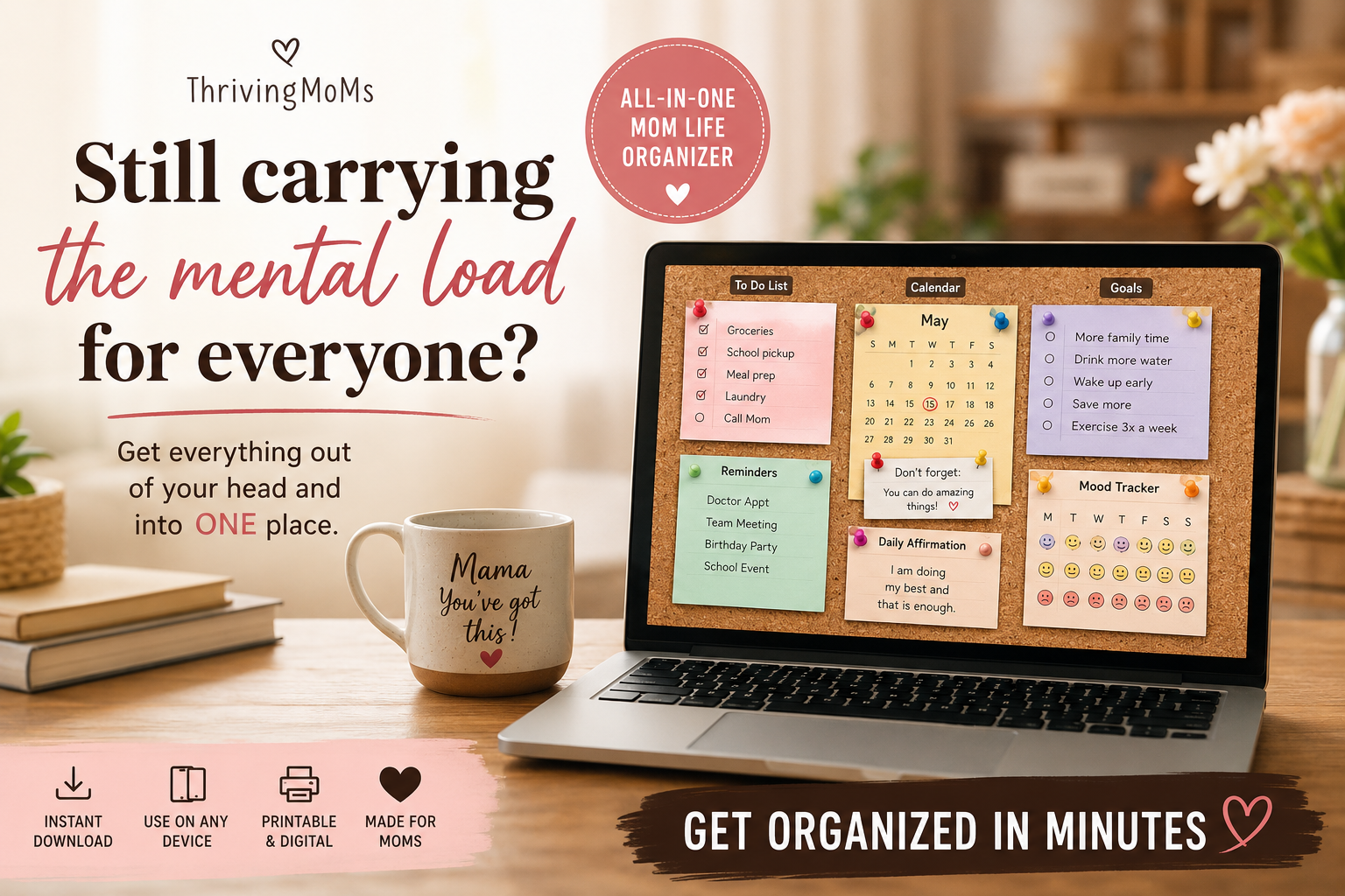 ThrivingMoms Cork Board Daily Planner
