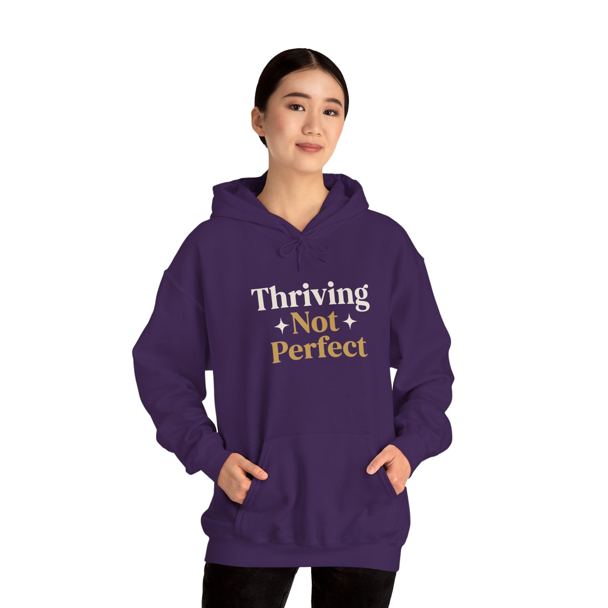 Thriving Not Perfect mom hoodie purple - hoodie - cozy motivational gift