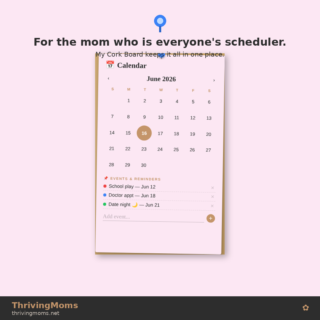 ThrivingMoms Cork Board Daily Planner