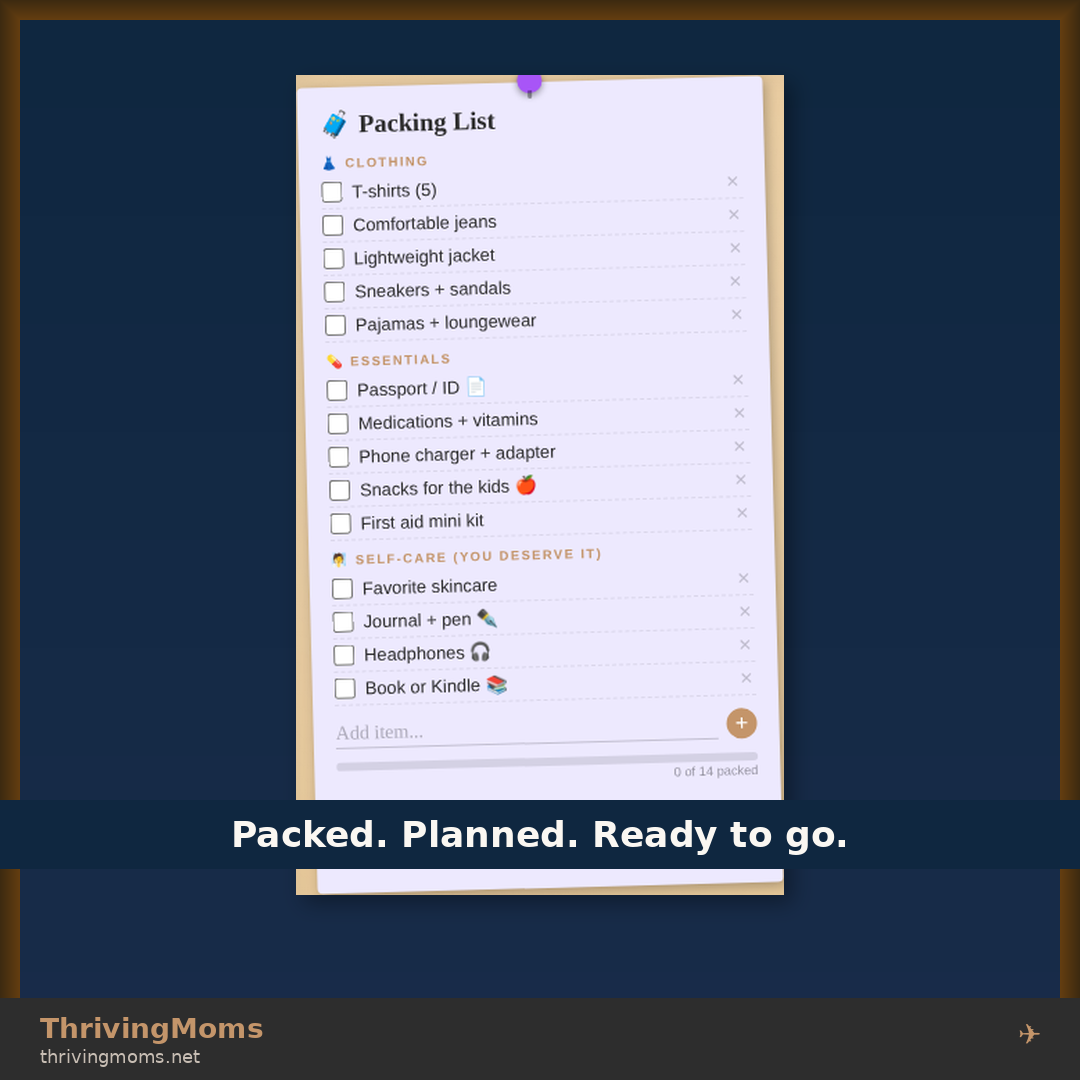 ThrivingMoms Travel Planner