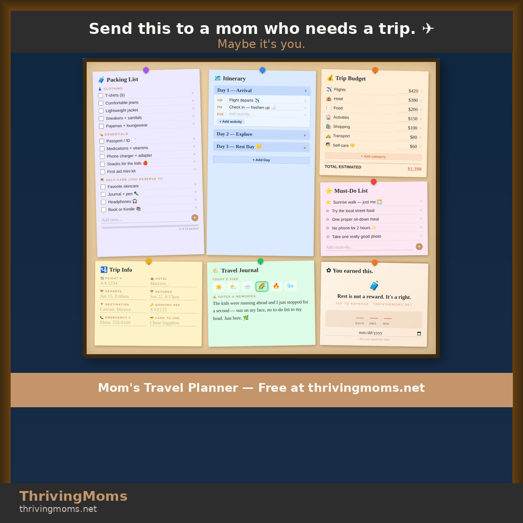 ThrivingMoms Travel Planner
