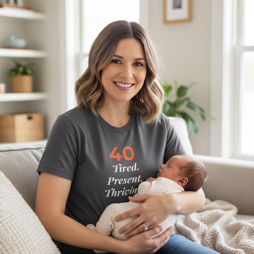 40 Tired. Present. Thriving. — T-Shirt