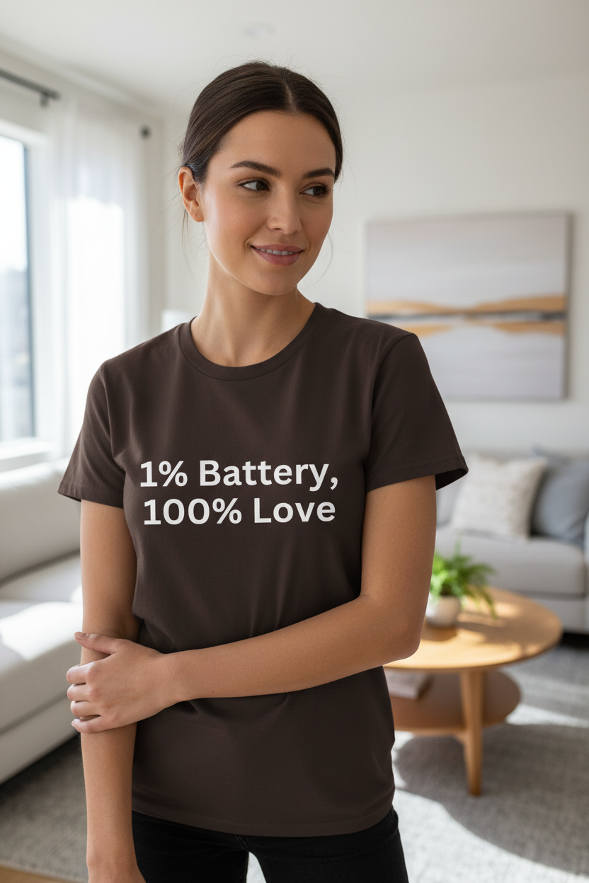 1% Battery, 100% Love — T-Shirt