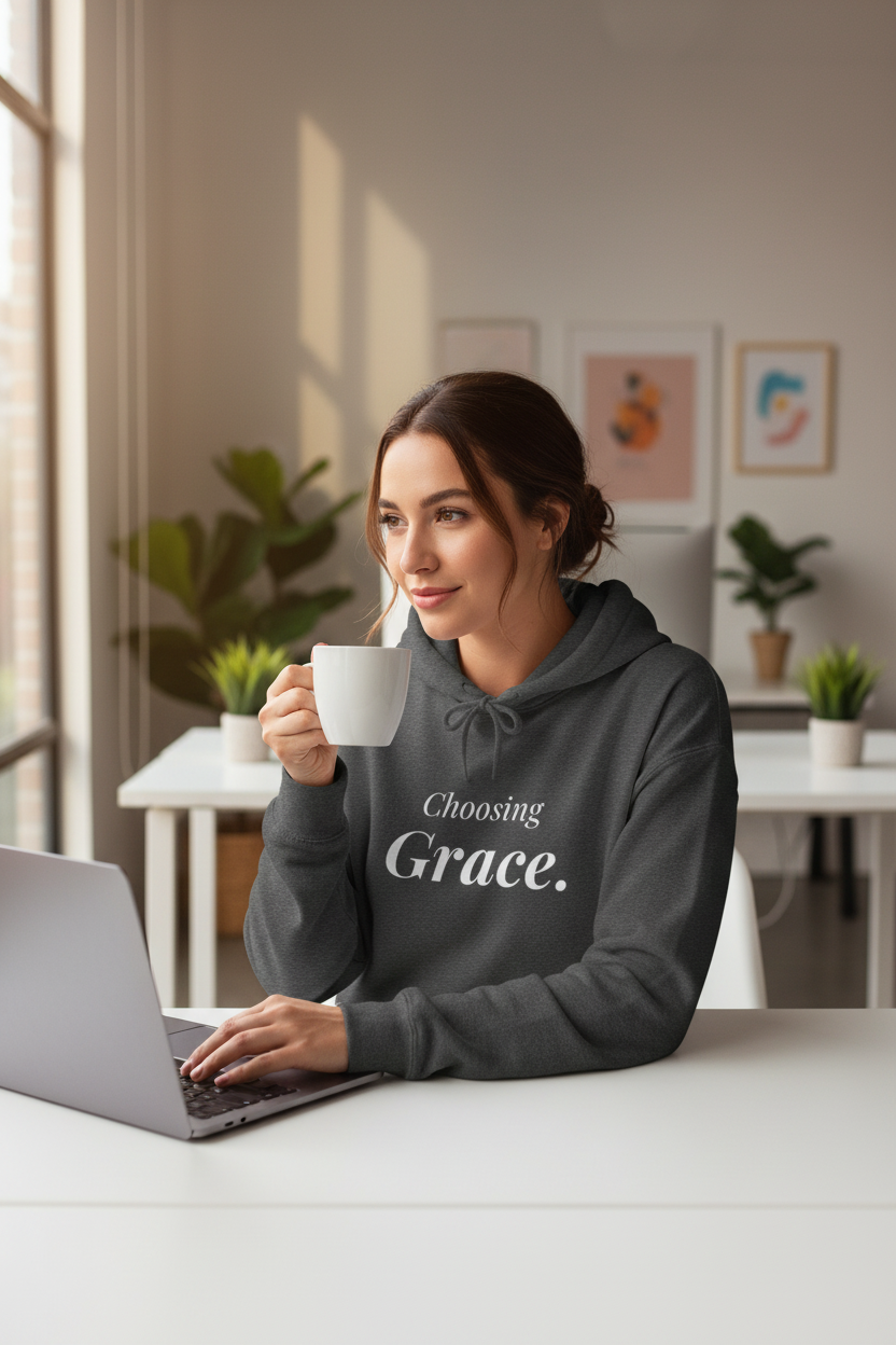 Dark Heather Hoodie Lifestyle Mockup