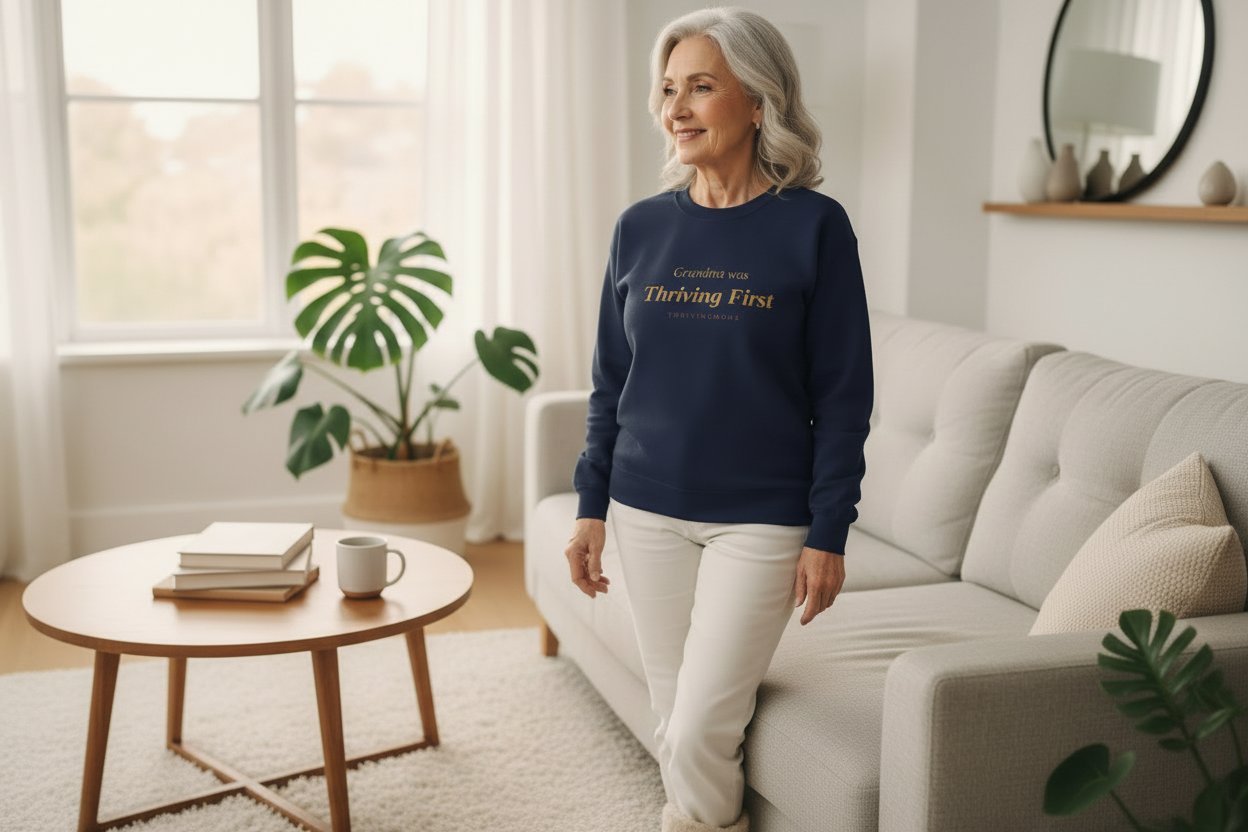 Grandma Was Thriving First — Crewneck Sweatshirt