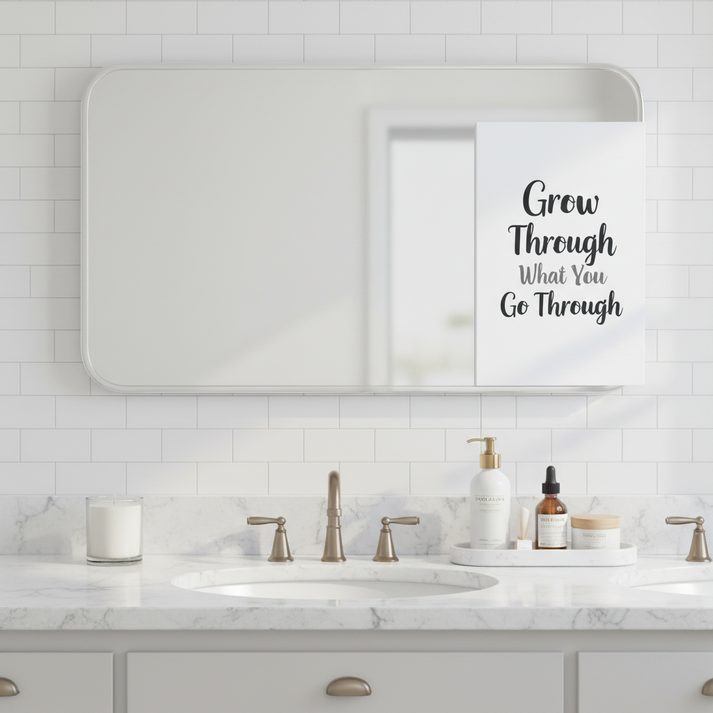 Grow Through What You Go Through – Bathroom Vanity Mockup 1