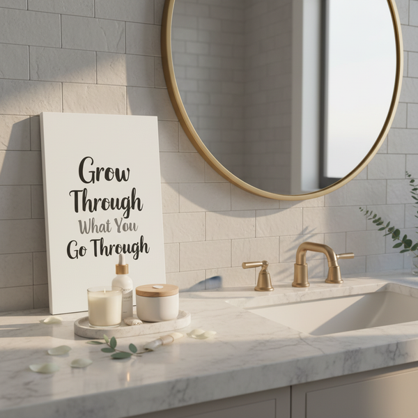 Grow Through What You Go Through – Bathroom Vanity Mockup 2