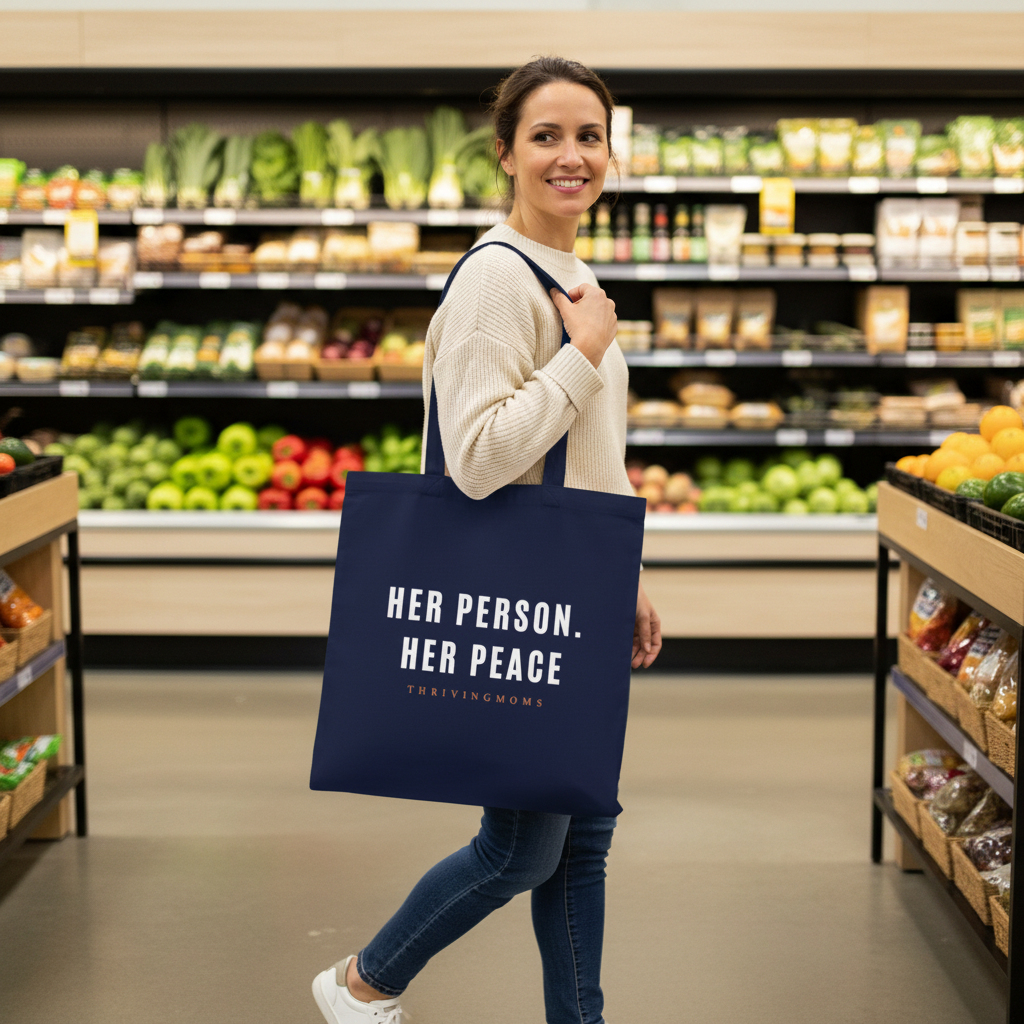 Her Person Her Peace Tote – Navy Lifestyle