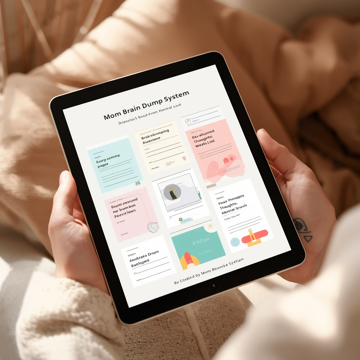 Mom Brain Dump System Digital Download - mental load relief planner for moms - gift for moms