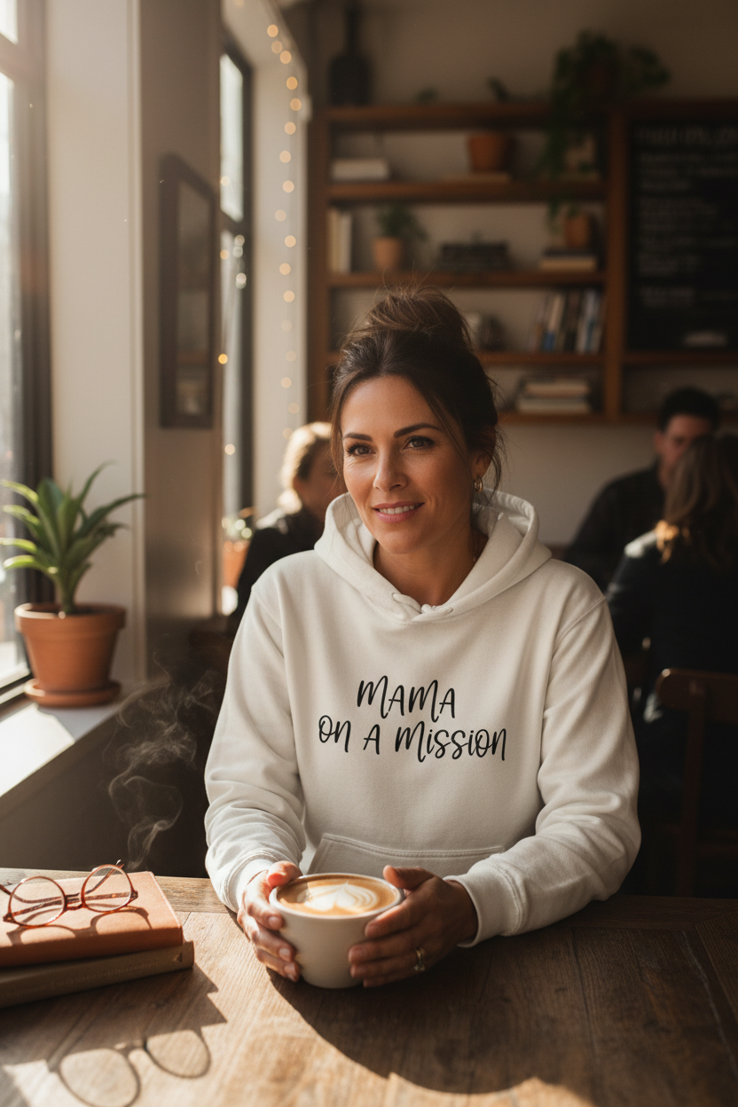 Fearless Limitless hoodie lifestyle coffee shop morning