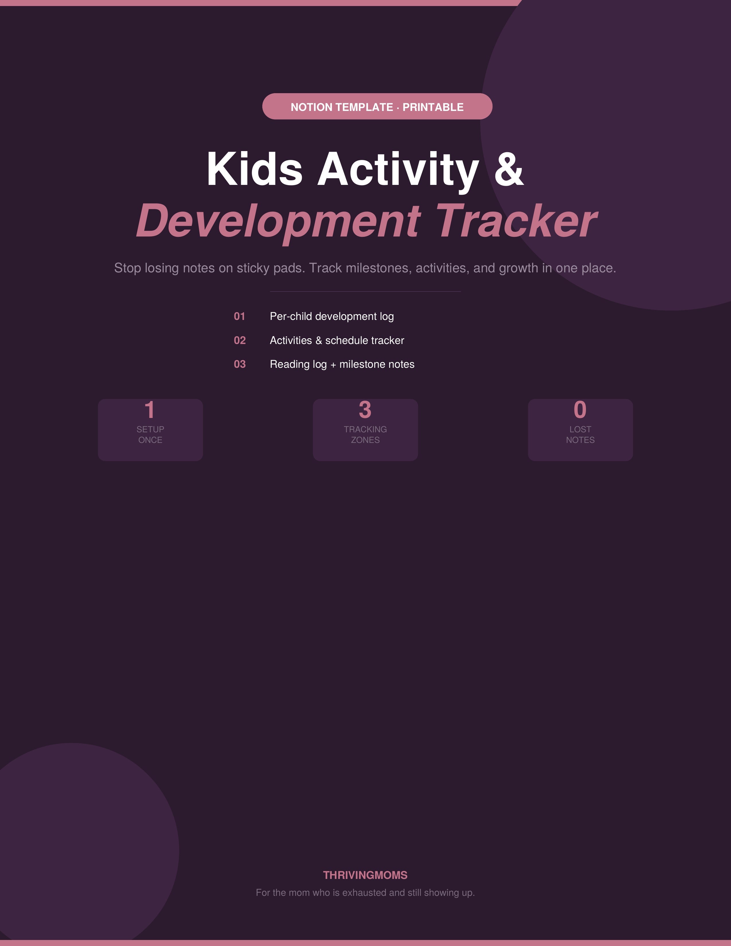 Kids Activity & Development Tracker — Digital Download