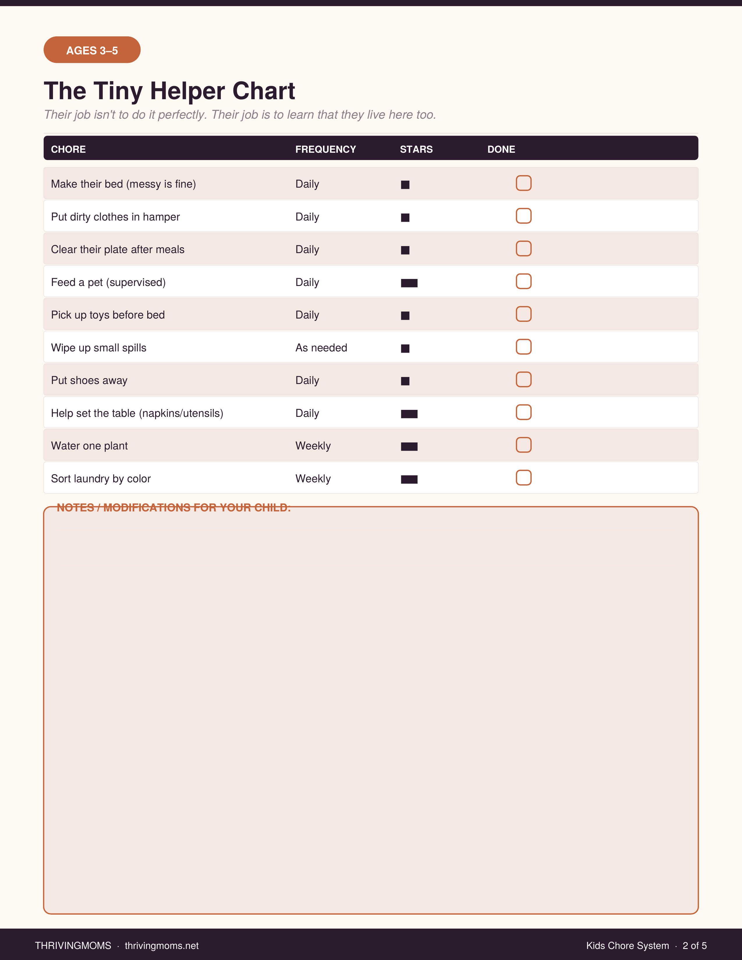 Kids Chore System — Digital Download