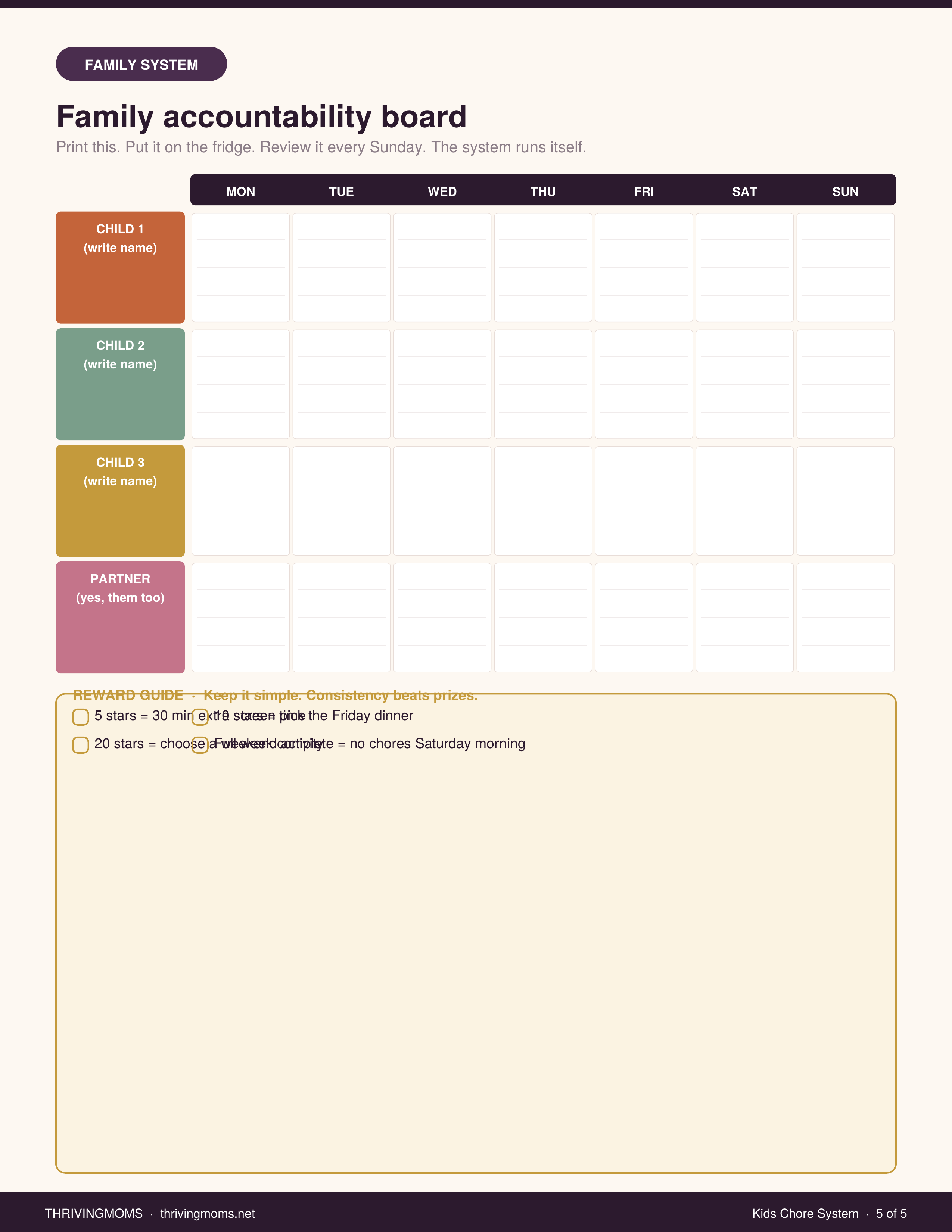 Kids Chore System — Digital Download