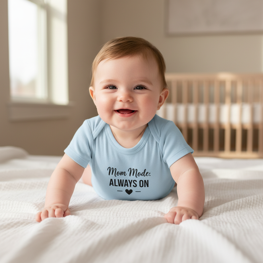 Light Blue Baby Onesie Lifestyle Mockup