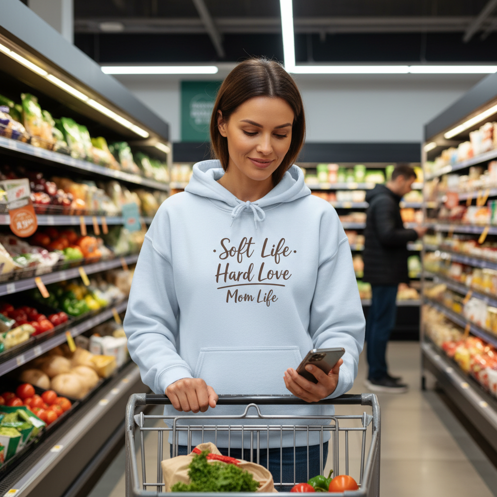 Soft Life, Hard Love, Mom Life — Hoodie