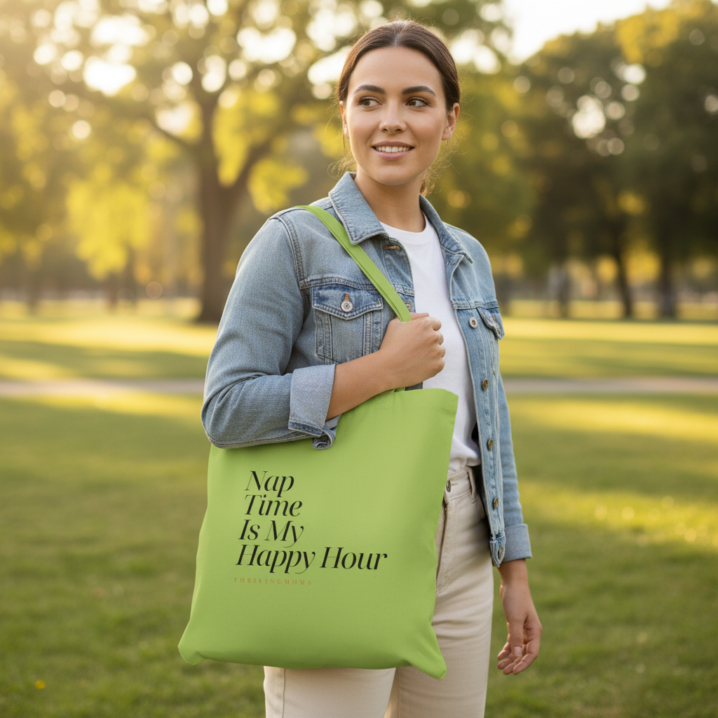 Lime Green Tote Lifestyle Mockup