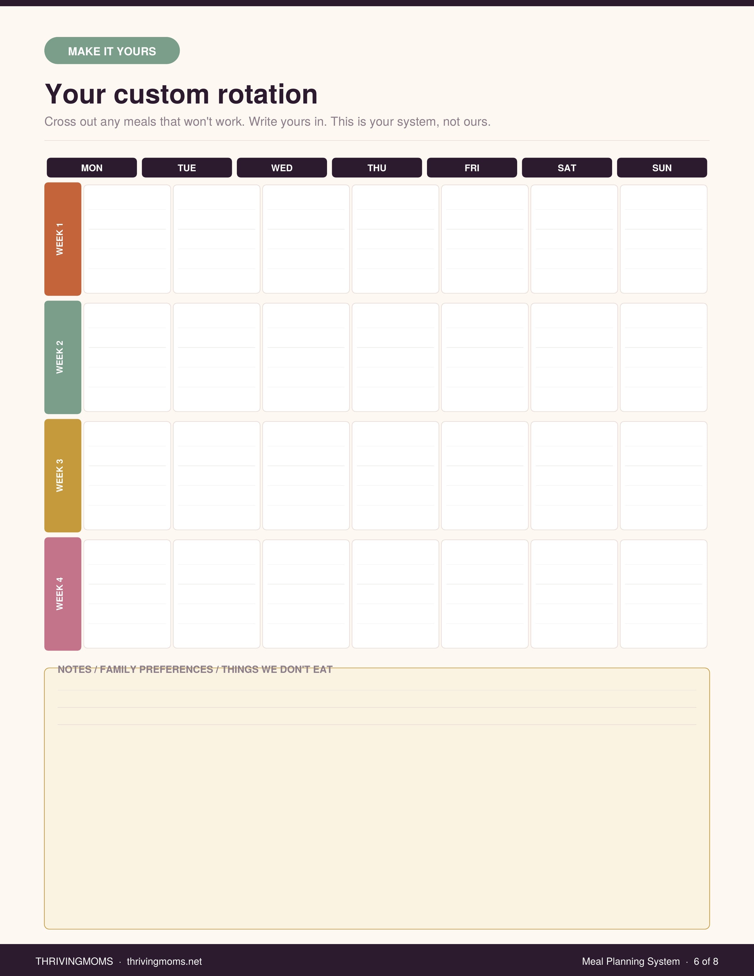 Meals Planned, Stress Cancelled — Digital Download