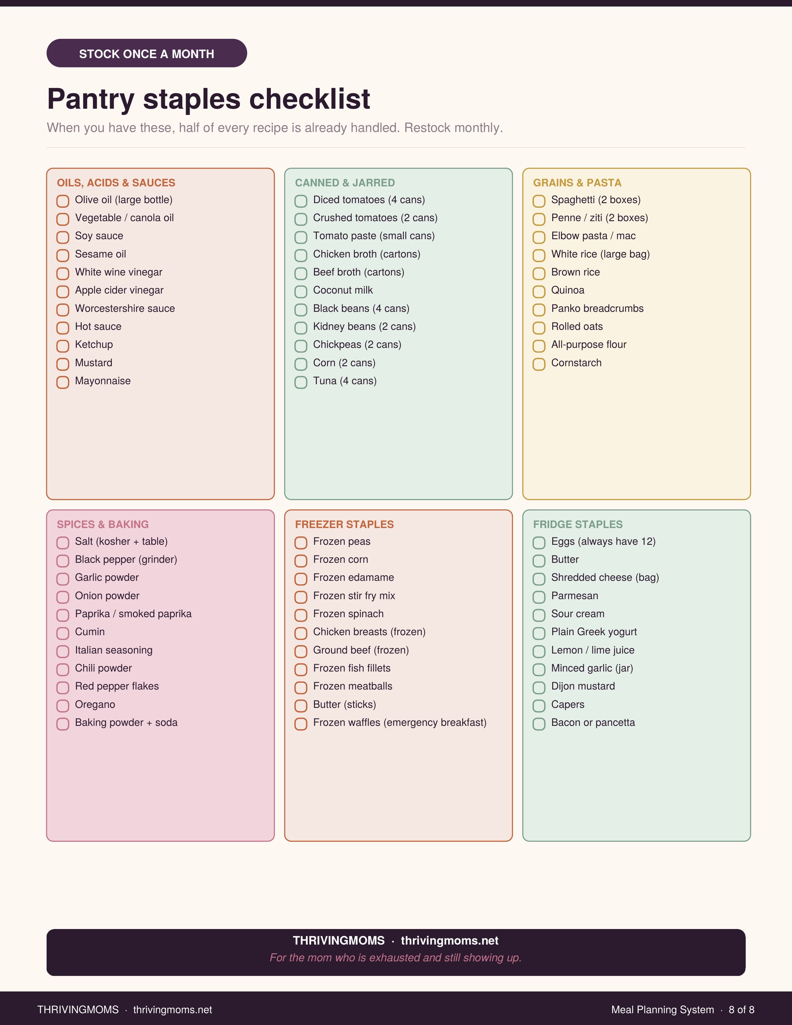 Meals Planned, Stress Cancelled — Digital Download
