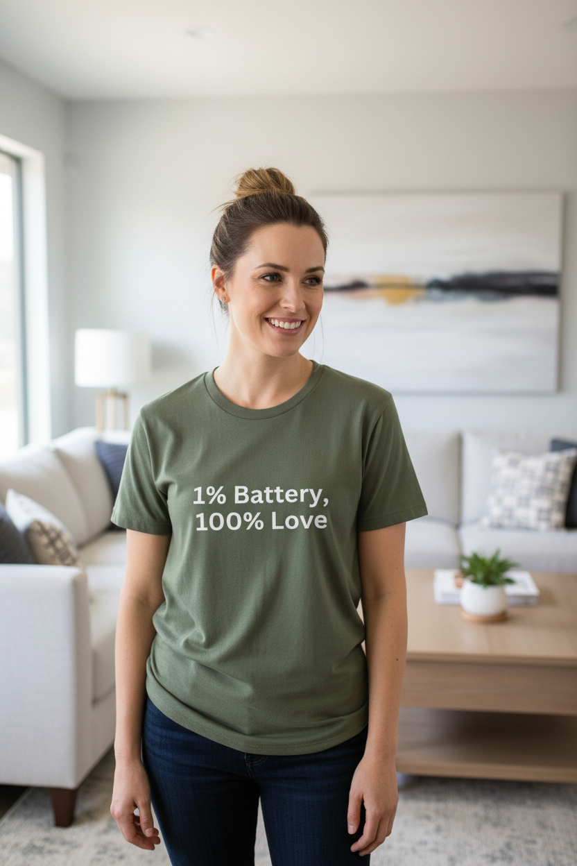 1% Battery, 100% Love — T-Shirt