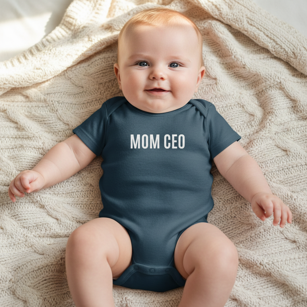 Mom CEO Onesie – Navy Lifestyle Mockup