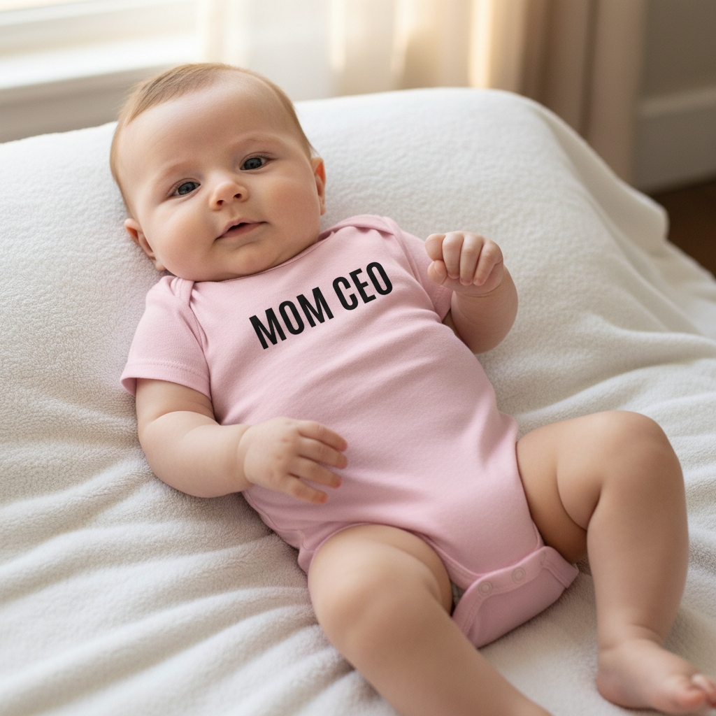 Mom CEO Onesie – Pink Lifestyle Mockup