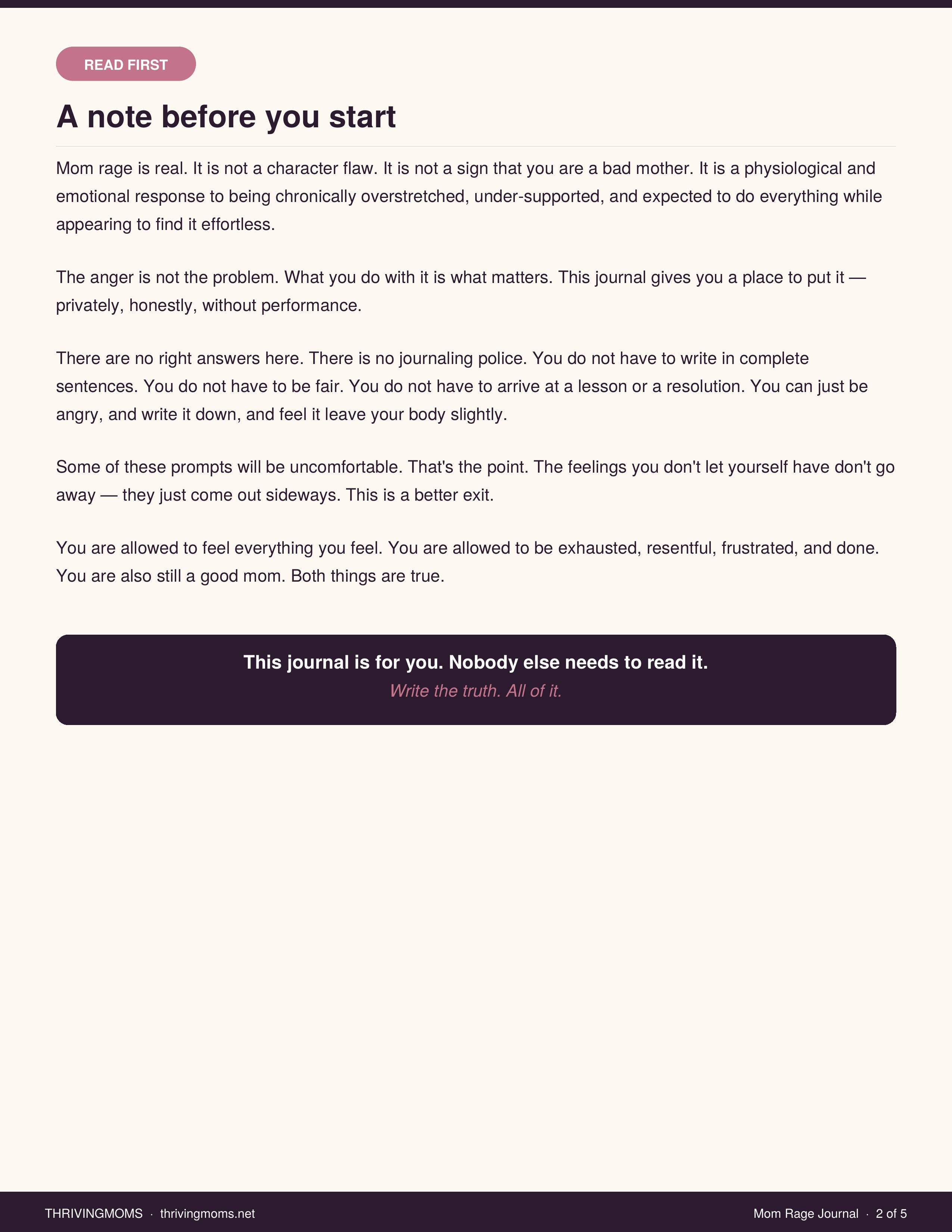 Mom Rage Journal — Digital Download