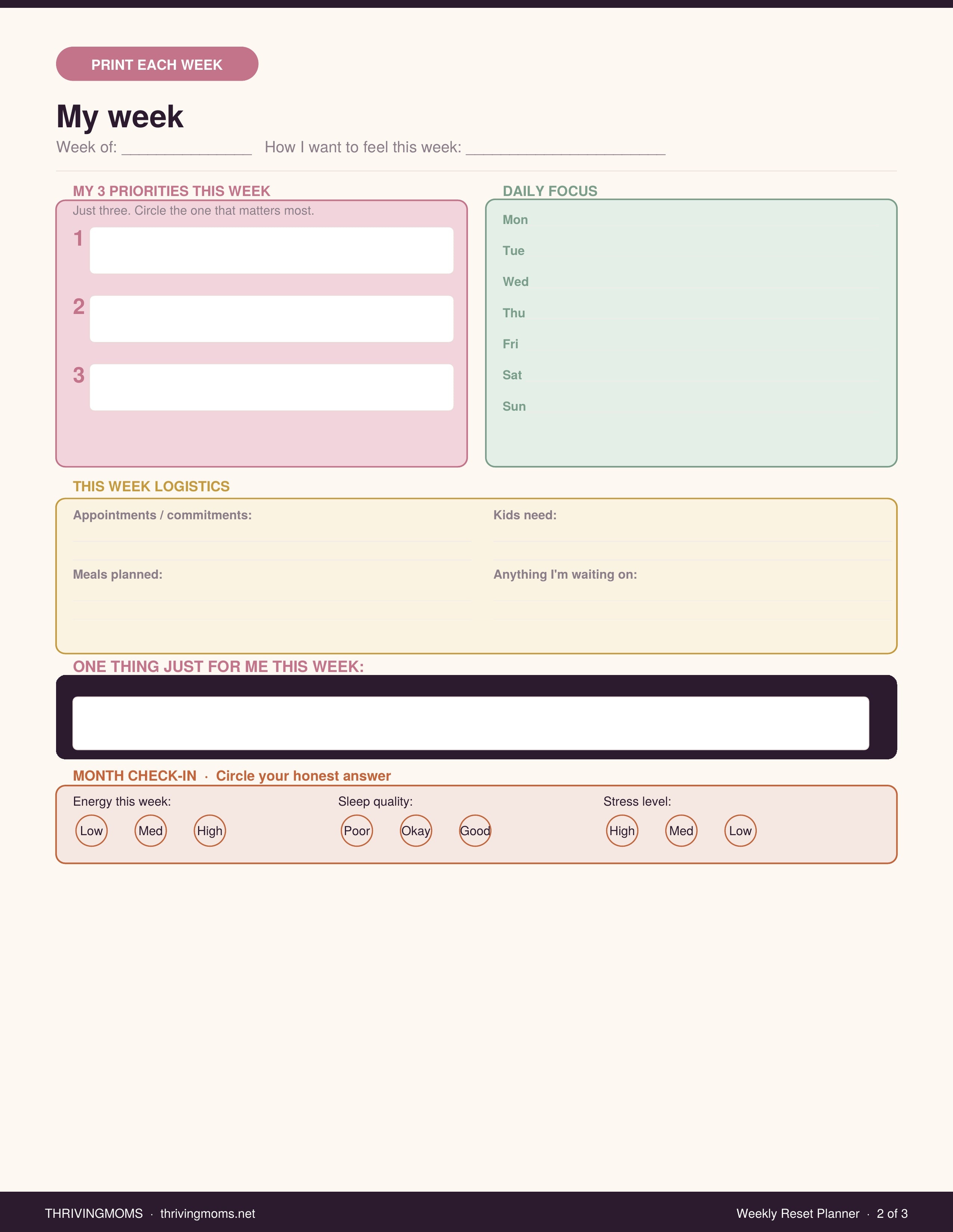 Back-to-School Command Center — Digital Download