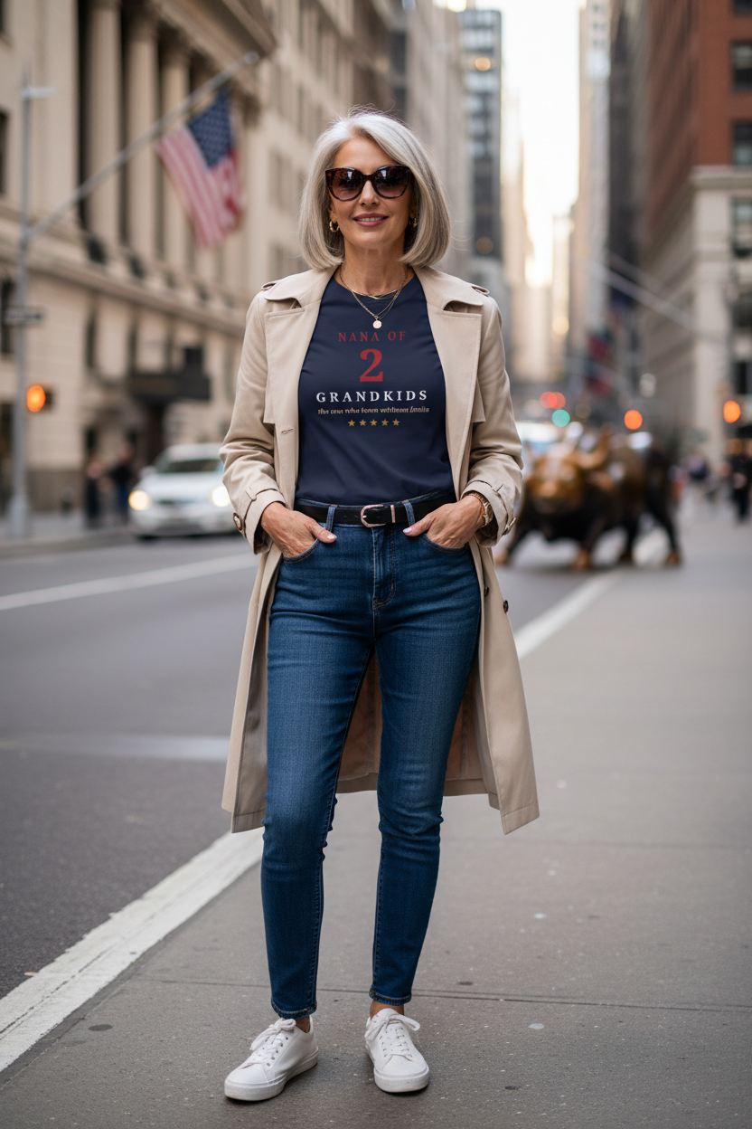Nana Tee - Navy Lifestyle Mockup