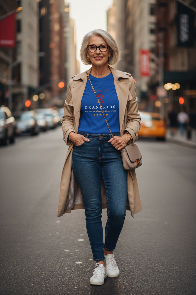 Nana Tee - Royal Blue Lifestyle Mockup