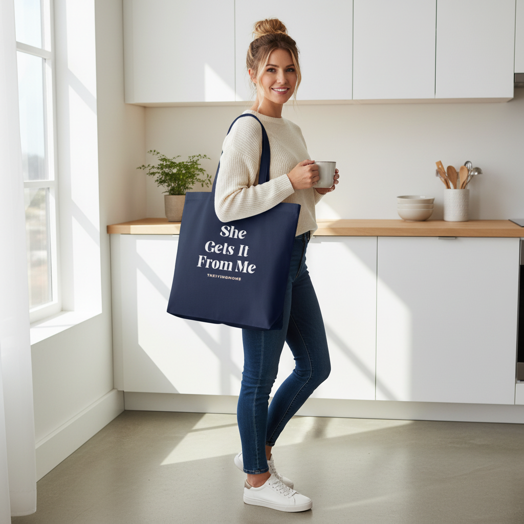 Navy Blue Tote – Kitchen Lifestyle