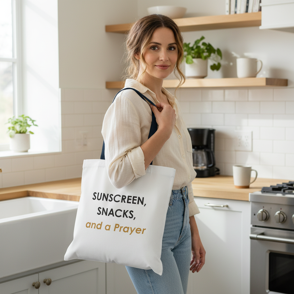Navy Handle Tote – Kitchen Mockup