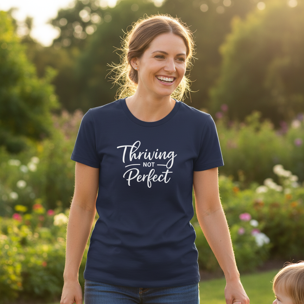 Thriving Not Perfect (Cursive) — T‑Shirt