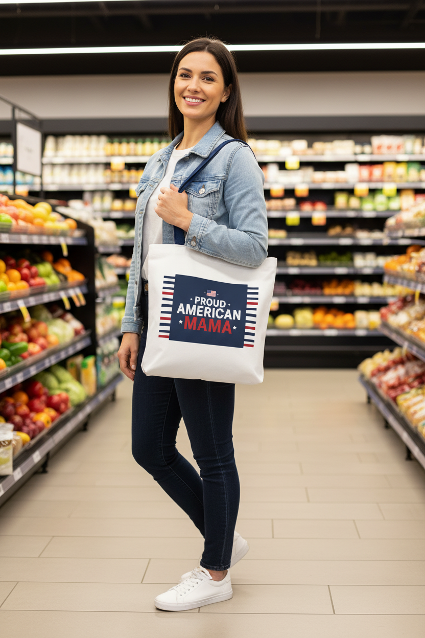 Navy Strap Tote Bag Lifestyle Mockup
