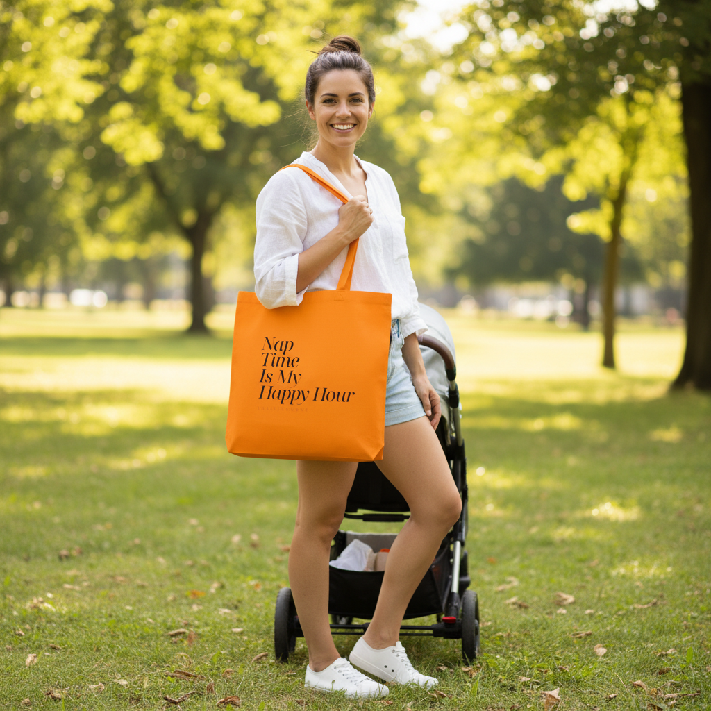 Orange Tote Lifestyle Mockup