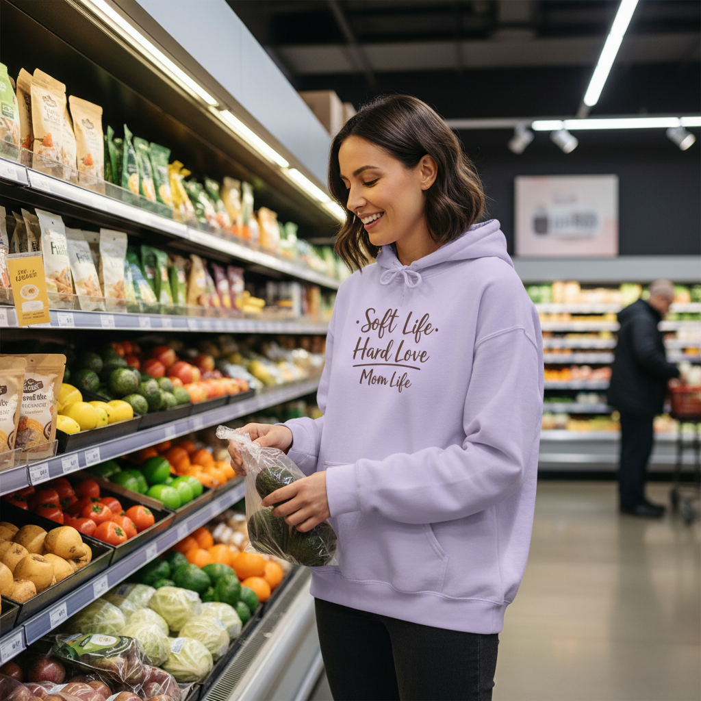 Soft Life, Hard Love, Mom Life — Hoodie