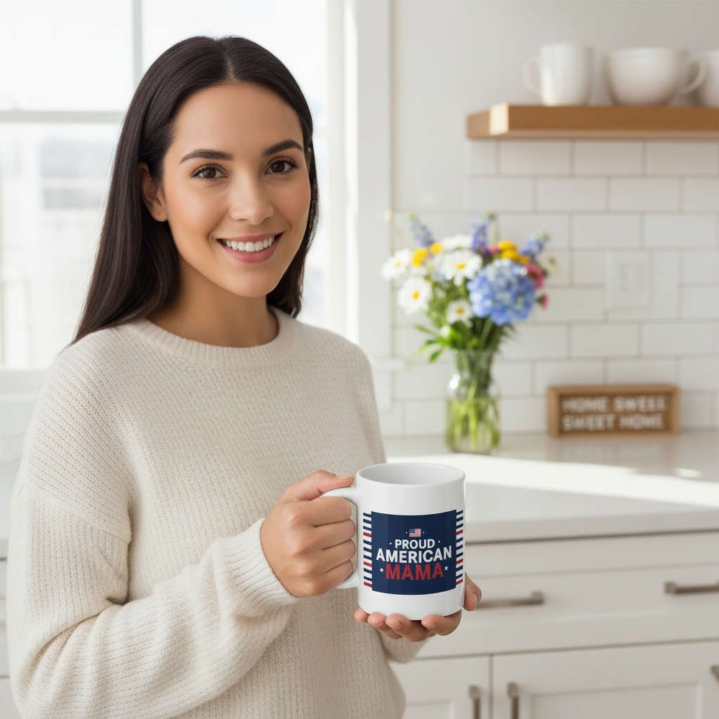 Proud American Mama Mug 11oz Square