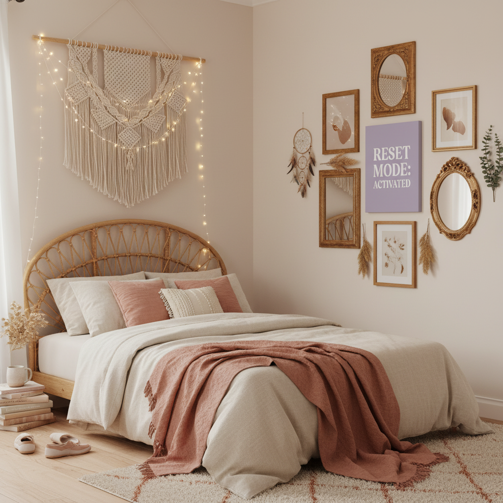 Reset Mode Activated - Boho Bedroom Version 4