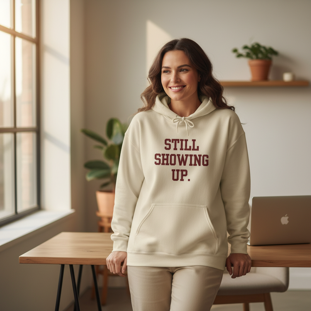 Still Showing Up — Essential Comfort Hoodie