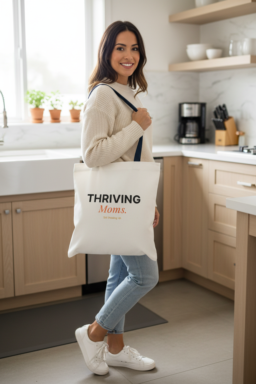 Thriving Moms Tote – Navy Straps