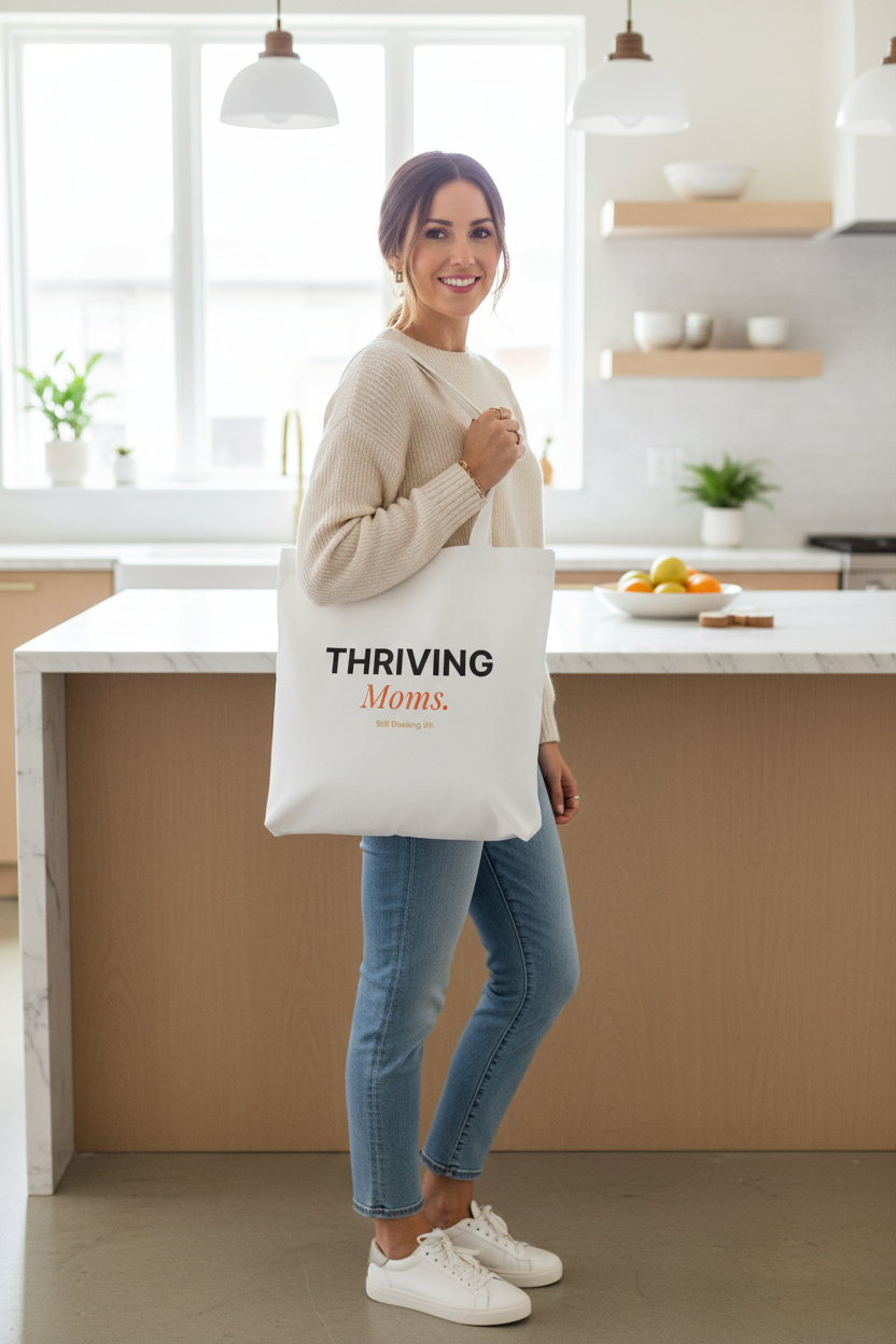 Thriving Moms Tote – White Straps
