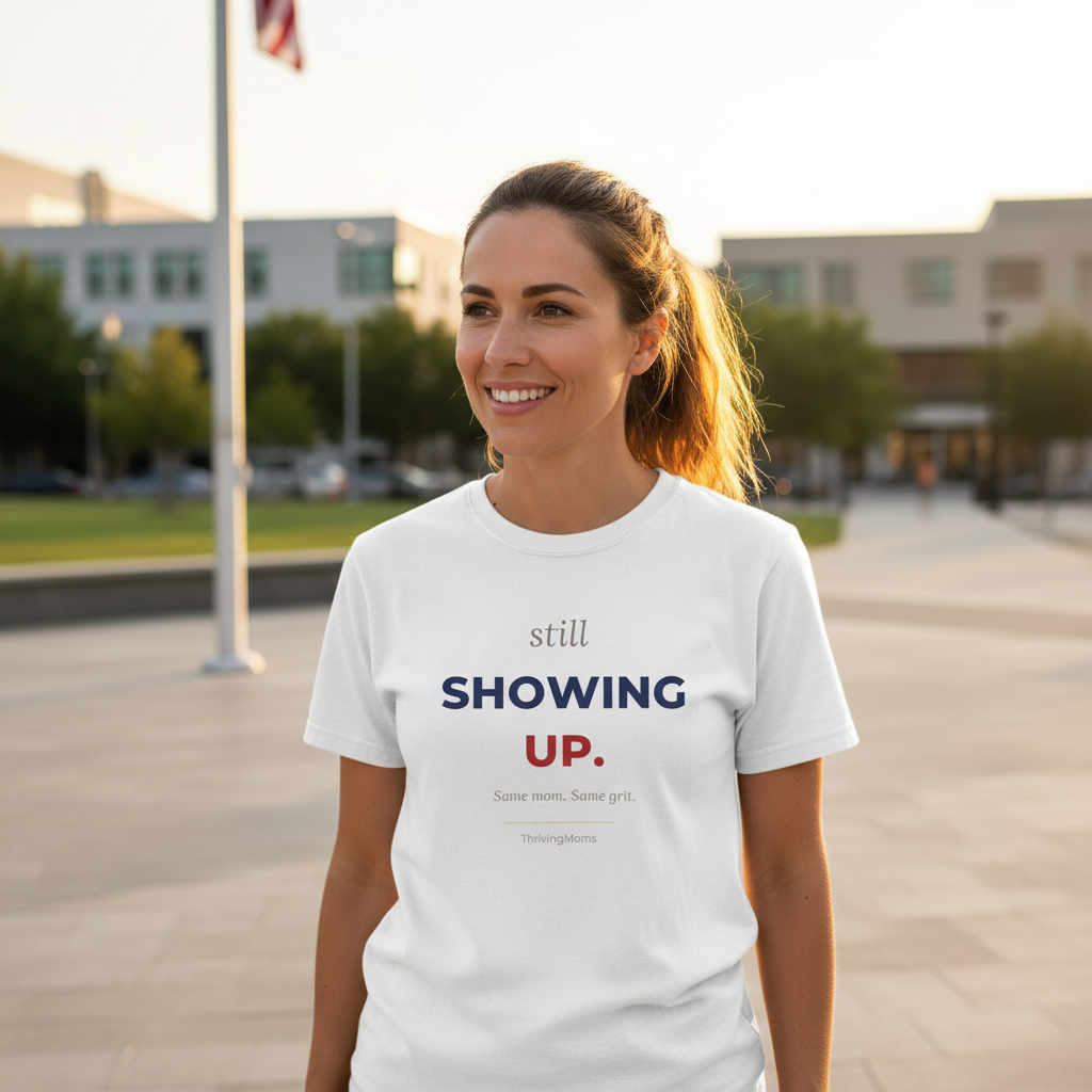 Still Showing Up (Red & Blue Edition) — T-Shirt