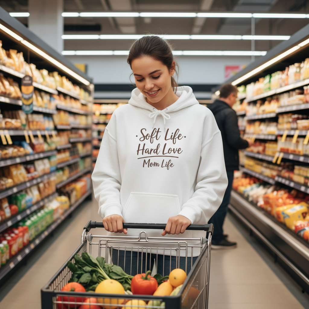 Soft Life, Hard Love, Mom Life — Hoodie