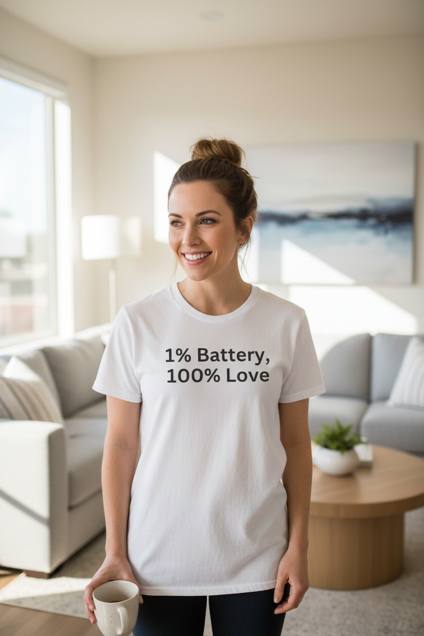 1% Battery, 100% Love — T-Shirt