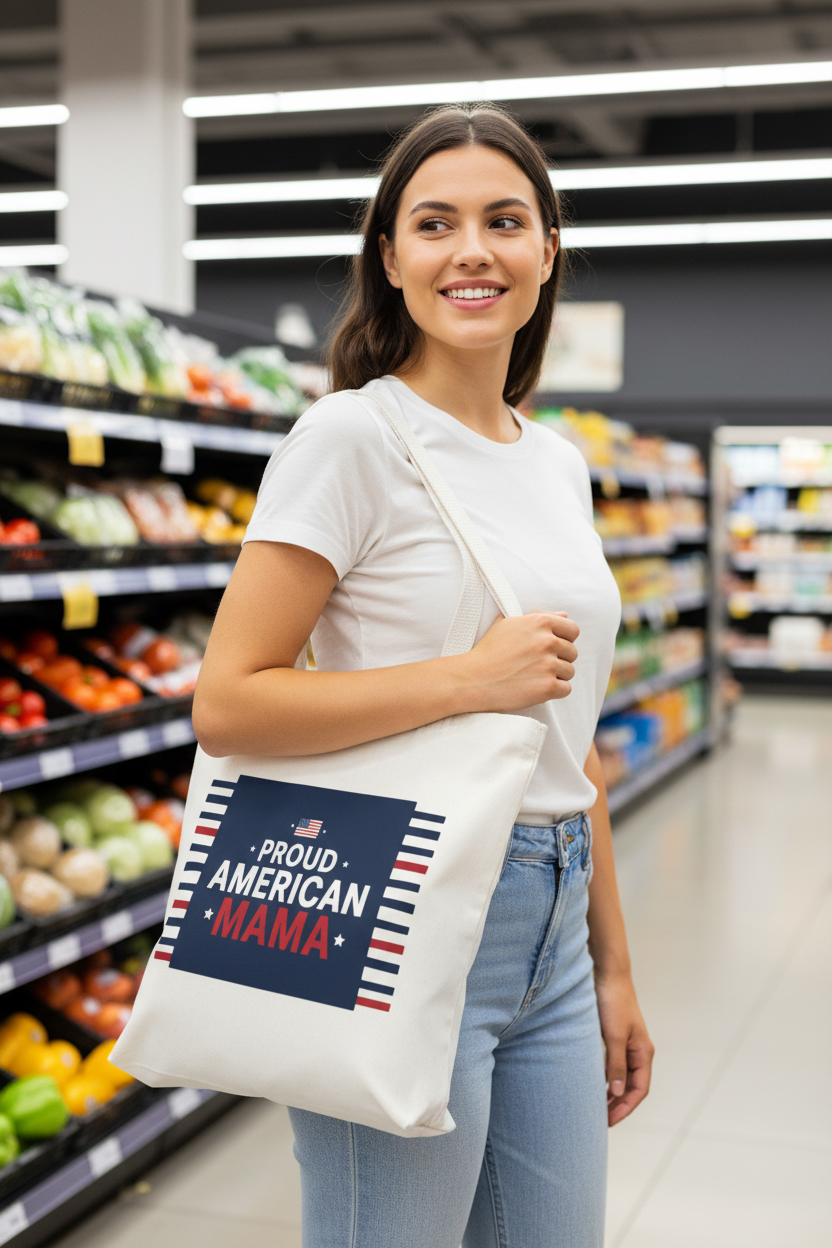 White Strap Tote Bag Lifestyle Mockup